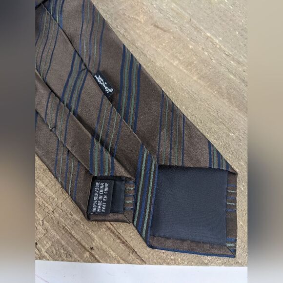 Levi's Men's Silk neck tie Striped Brown Skinny classic - Picture 5 of 5